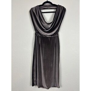 Womens‎ Velvet Cowl Neck Velvet Sleeveless Dress L Open Back Holiday New Year's